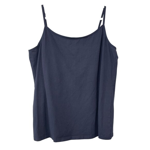CJ Banks Camisole Plus Size 2X Sleeveless Adjustable Strap Navy Blue Lightweight - Picture 1 of 6